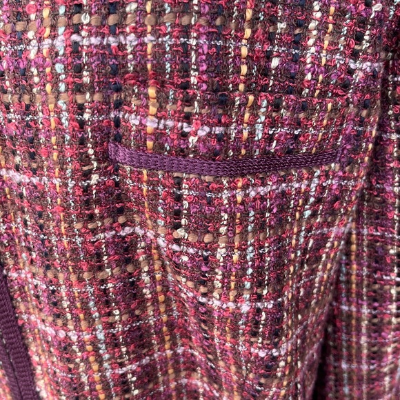 SAG Harbor size 16 zip front jacket. Purple plaid. - Picture 3 of 7